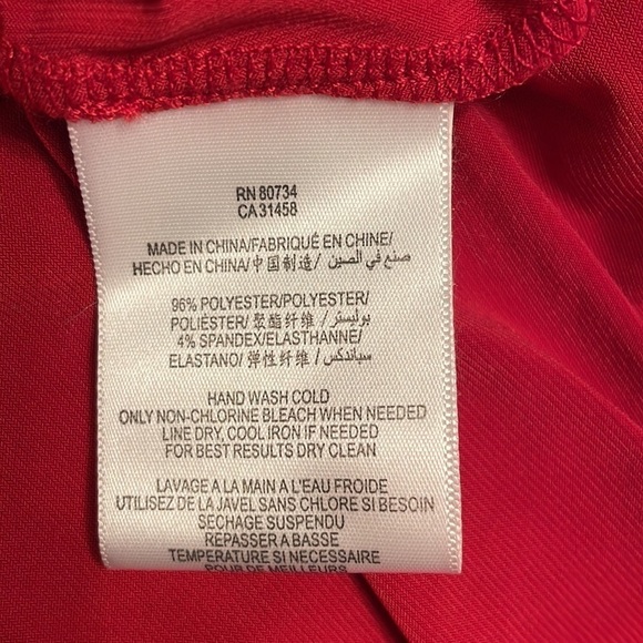 NWT Max and Cleo Red 3/4 Length Sleeve Wrap Style Midi Dress Size L - Picture 7 of 7